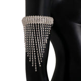 Maxbell Upper Arm Cuff Bracelet Tassel Chain Shining Rhinestone for Party