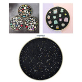 Maxbell Round Brooch Pin Organizer Delicate Glittering for Lapels Badges Earrings Black