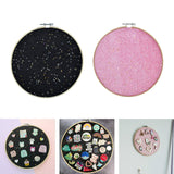 Maxbell Round Brooch Pin Organizer Delicate Glittering for Lapels Badges Earrings Black