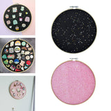 Maxbell Round Brooch Pin Organizer Delicate Glittering for Lapels Badges Earrings Black