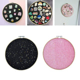 Maxbell Round Brooch Pin Organizer Delicate Glittering for Lapels Badges Earrings Black