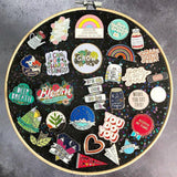 Maxbell Round Brooch Pin Organizer Delicate Glittering for Lapels Badges Earrings Black