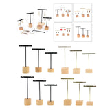 Maxbell T Bar Jewelry Display Stand Organizer for Earrings Rings Square Golden