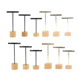 Maxbell T Bar Jewelry Display Stand Organizer for Earrings Rings Square Golden