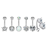 Maxbell 12Pcs Trendy Belly Button Rings Set Piercing Jewelry Barbells Long Dangle