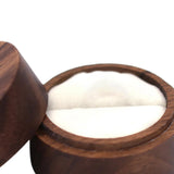 Maxbell Wood Wedding Ring Box Keepsake Round Multiuse for Commitment Wedding Decor Style A