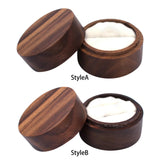 Maxbell Wood Wedding Ring Box Keepsake Round Multiuse for Commitment Wedding Decor Style A