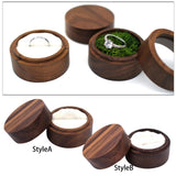 Maxbell Wood Wedding Ring Box Keepsake Round Multiuse for Commitment Wedding Decor Style A
