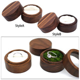 Maxbell Wood Wedding Ring Box Keepsake Round Multiuse for Commitment Wedding Decor Style A
