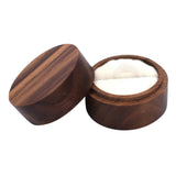 Maxbell Wood Wedding Ring Box Keepsake Round Multiuse for Commitment Wedding Decor Style A