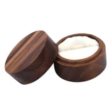 Maxbell Wood Wedding Ring Box Keepsake Round Multiuse for Commitment Wedding Decor Style A