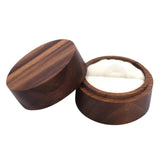 Maxbell Wood Wedding Ring Box Keepsake Round Multiuse for Commitment Wedding Decor Style A