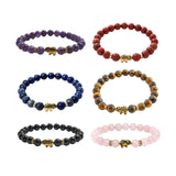 Maxbell Stretch Bracelet Round Bead Handmade for Lovers Valentine'S Day Holidays Purple