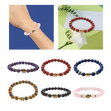 Maxbell Stretch Bracelet Round Bead Handmade for Lovers Valentine'S Day Holidays Purple