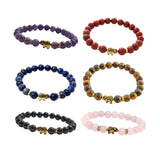 Maxbell Stretch Bracelet Round Bead Handmade for Lovers Valentine'S Day Holidays Purple