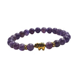 Maxbell Stretch Bracelet Round Bead Handmade for Lovers Valentine'S Day Holidays Purple