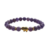 Maxbell Stretch Bracelet Round Bead Handmade for Lovers Valentine'S Day Holidays Purple