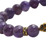 Maxbell Stretch Bracelet Round Bead Handmade for Lovers Valentine'S Day Holidays Purple