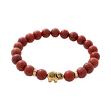 Maxbell Stretch Bracelet Round Bead Handmade for Lovers Valentine'S Day Holidays Red