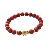 Maxbell Stretch Bracelet Round Bead Handmade for Lovers Valentine'S Day Holidays Red