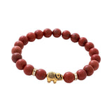 Maxbell Stretch Bracelet Round Bead Handmade for Lovers Valentine'S Day Holidays Red