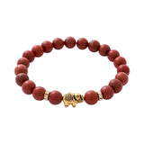 Maxbell Stretch Bracelet Round Bead Handmade for Lovers Valentine'S Day Holidays Red