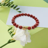 Maxbell Stretch Bracelet Round Bead Handmade for Lovers Valentine'S Day Holidays Red