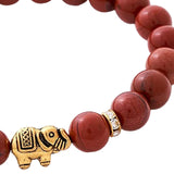 Maxbell Stretch Bracelet Round Bead Handmade for Lovers Valentine'S Day Holidays Red