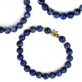 Maxbell Stretch Bracelet Round Bead Handmade for Lovers Valentine'S Day Holidays Blue