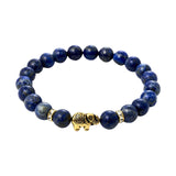 Maxbell Stretch Bracelet Round Bead Handmade for Lovers Valentine'S Day Holidays Blue