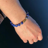 Maxbell Stretch Bracelet Round Bead Handmade for Lovers Valentine'S Day Holidays Blue