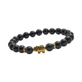 Maxbell Stretch Bracelet Round Bead Handmade for Lovers Valentine'S Day Holidays Black