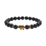 Maxbell Stretch Bracelet Round Bead Handmade for Lovers Valentine'S Day Holidays Black