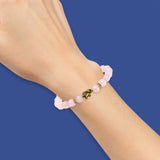 Maxbell Stretch Bracelet Round Bead Handmade for Lovers Valentine'S Day Holidays Pink