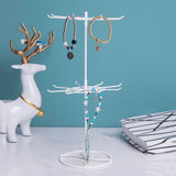 Maxbell Jewelry Display Stand Hanging 2 Layer for Necklace Earrings Studs Jewelry