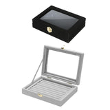 Maxbell Rings Display Tray Box Gifts for Home Jewelry Show Store Display Black