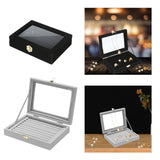 Maxbell Rings Display Tray Box Gifts for Home Jewelry Show Store Display Black