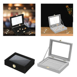 Maxbell Rings Display Tray Box Gifts for Home Jewelry Show Store Display Black