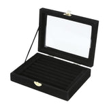 Maxbell Rings Display Tray Box Gifts for Home Jewelry Show Store Display Black