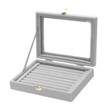 Maxbell Rings Display Tray Box Gifts for Home Jewelry Show Store Display Gray