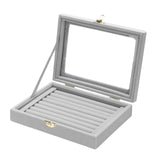 Maxbell Rings Display Tray Box Gifts for Home Jewelry Show Store Display Gray