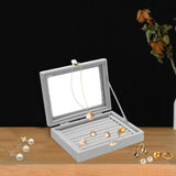 Maxbell Rings Display Tray Box Gifts for Home Jewelry Show Store Display Gray