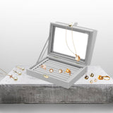 Maxbell Rings Display Tray Box Gifts for Home Jewelry Show Store Display Gray