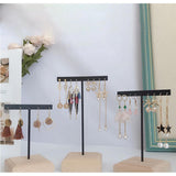 Maxbell 3x Earrings Display Stand Holder Wooden Base for Rings Tradeshow Shops Black