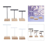 Maxbell 3x Earrings Display Stand Holder Wooden Base for Rings Tradeshow Shops Black