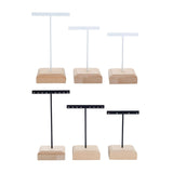 Maxbell 3x Earrings Display Stand Holder Wooden Base for Rings Tradeshow Shops Black