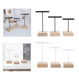 Maxbell 3x Earrings Display Stand Holder Wooden Base for Rings Tradeshow Shops Black