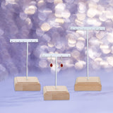 Maxbell 3x Earrings Display Stand Holder Wooden Base for Rings Tradeshow Shops White