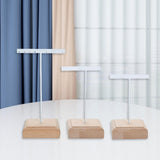 Maxbell 3x Earrings Display Stand Holder Wooden Base for Rings Tradeshow Shops White