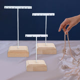 Maxbell 3x Earrings Display Stand Holder Wooden Base for Rings Tradeshow Shops White